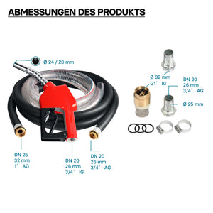 Distributore diesel gasolio con pompa autoadescante 230V/750W 80 l/min e pistola