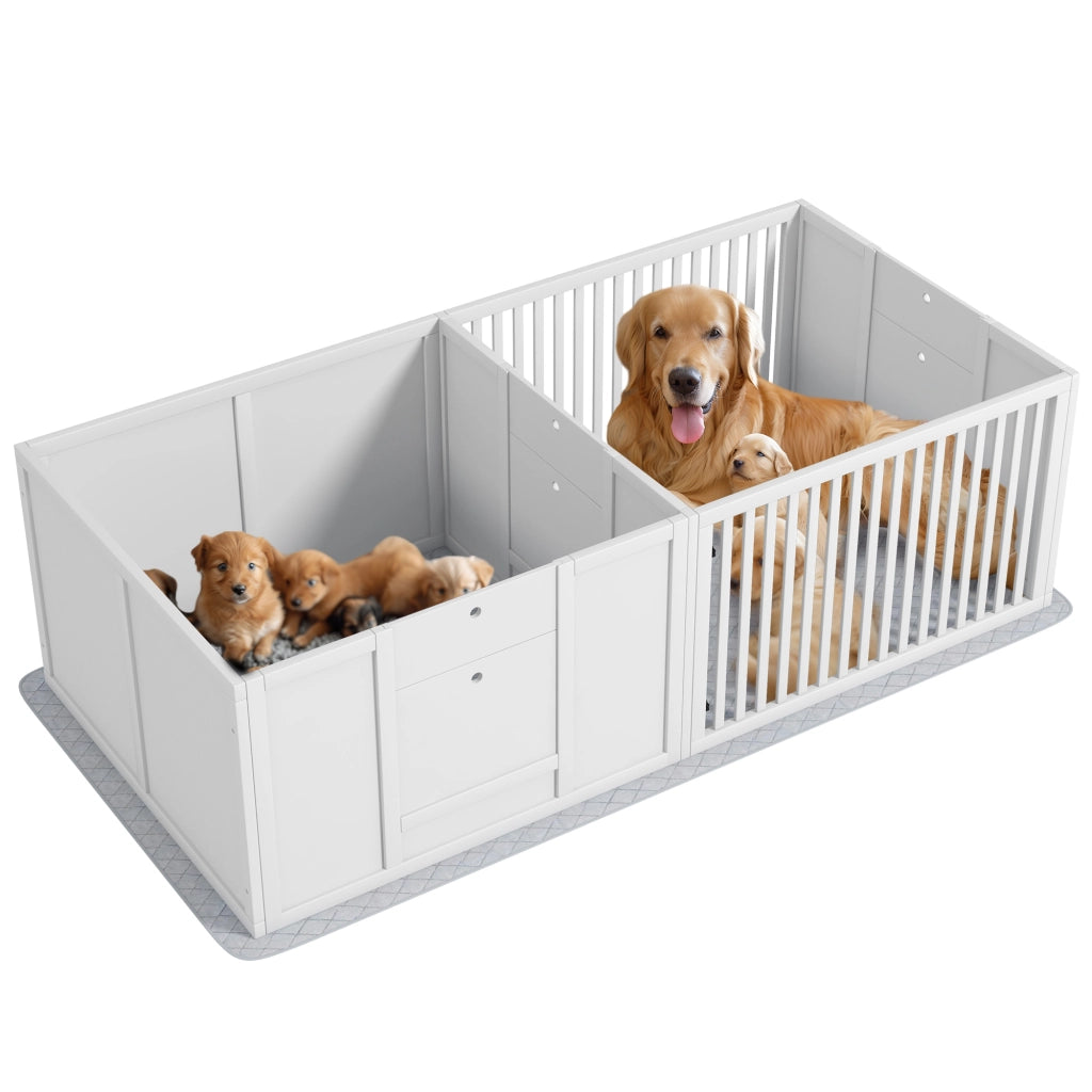 Letto per cuccioli con materasso ¨C zephmum ¨C bianco legno 166x80x50