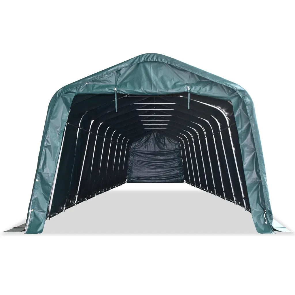 Tendone Bestiame Rimovibile PVC 550 g/m² 3,3x16 m Verde Scuro 3055651
