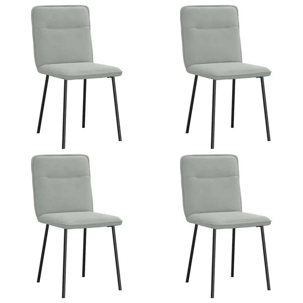 vidaXL Sedie da Pranzo 4 pz Grigio Chiaro in Velluto