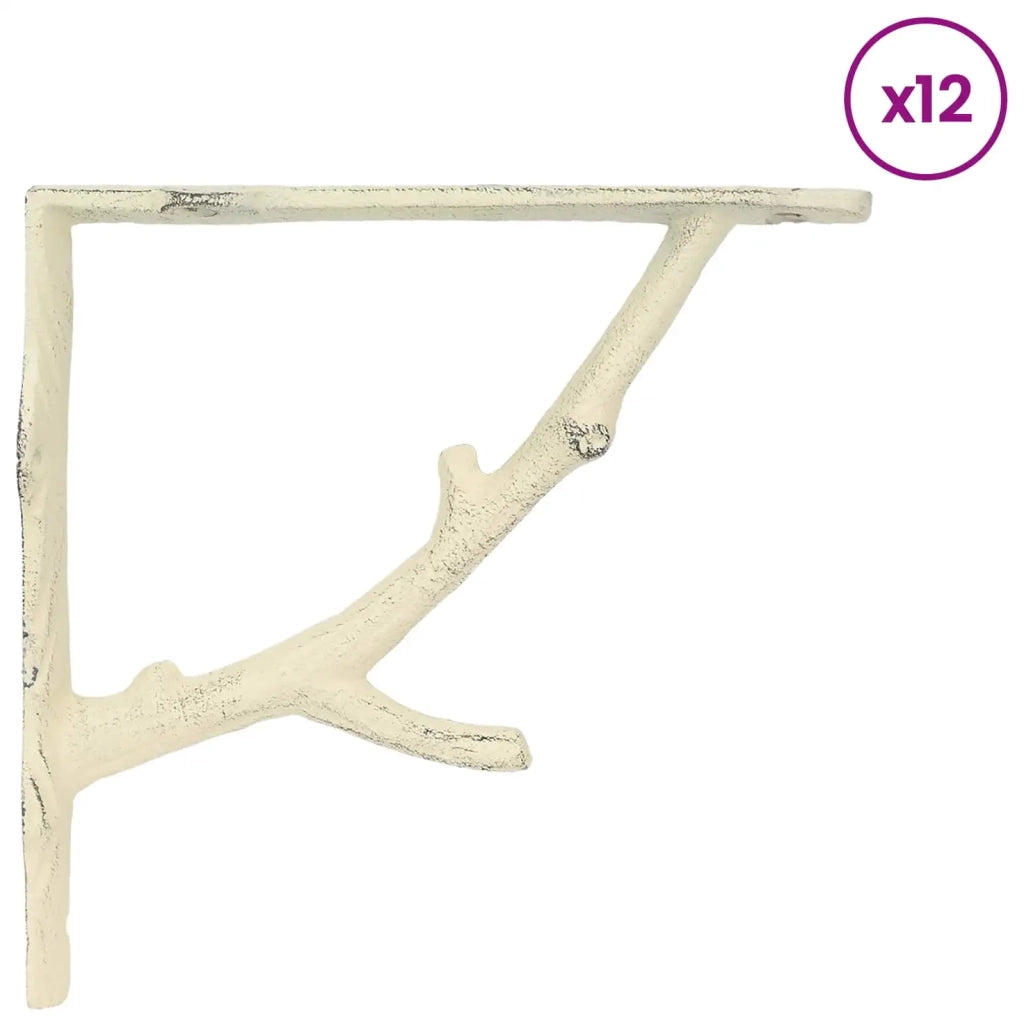 Supporti per mensole da parete 12 pz Bianco Antico 42038852