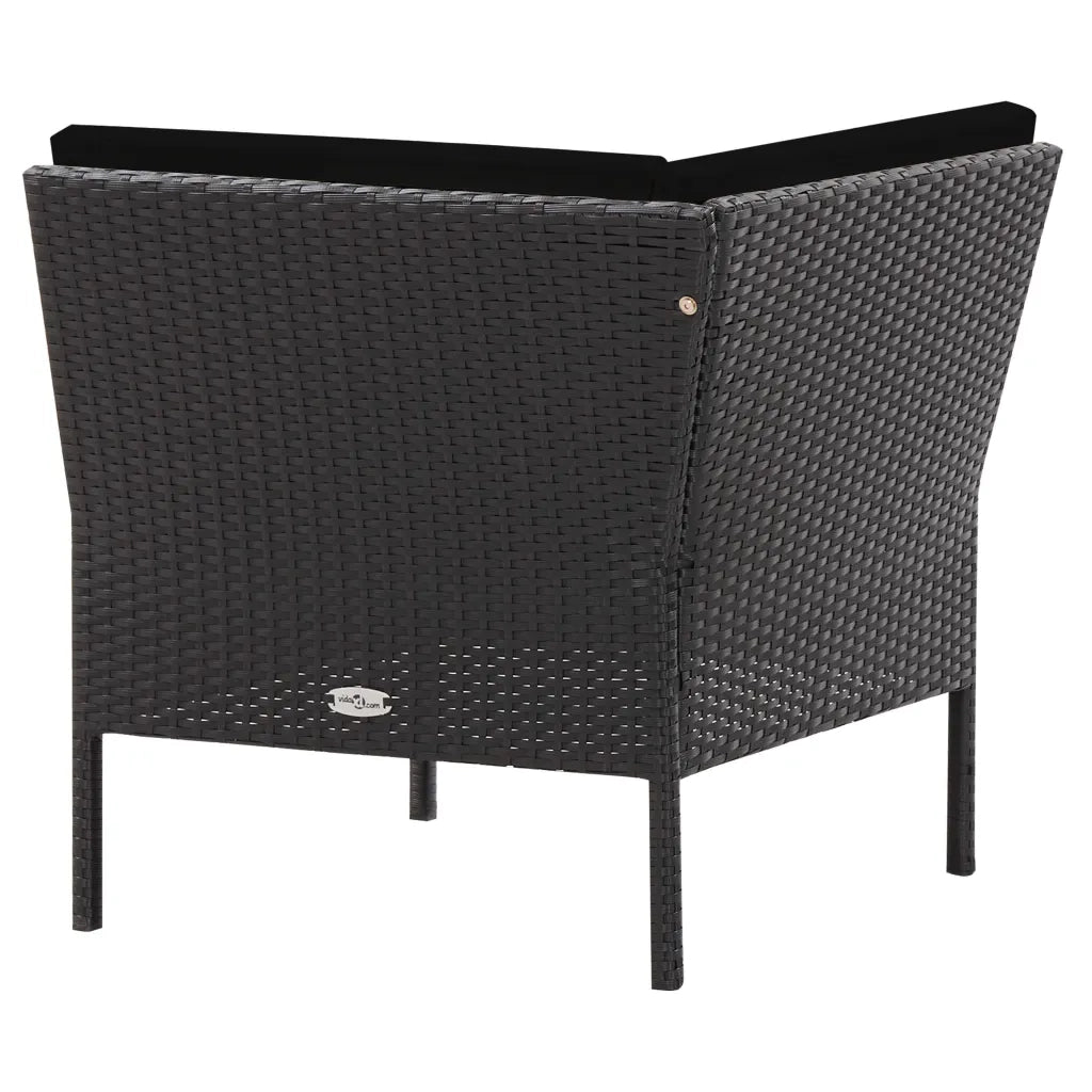 Set Divani da Giardino 6 pz con Cuscini in Polyrattan Nero cod mxl 31561