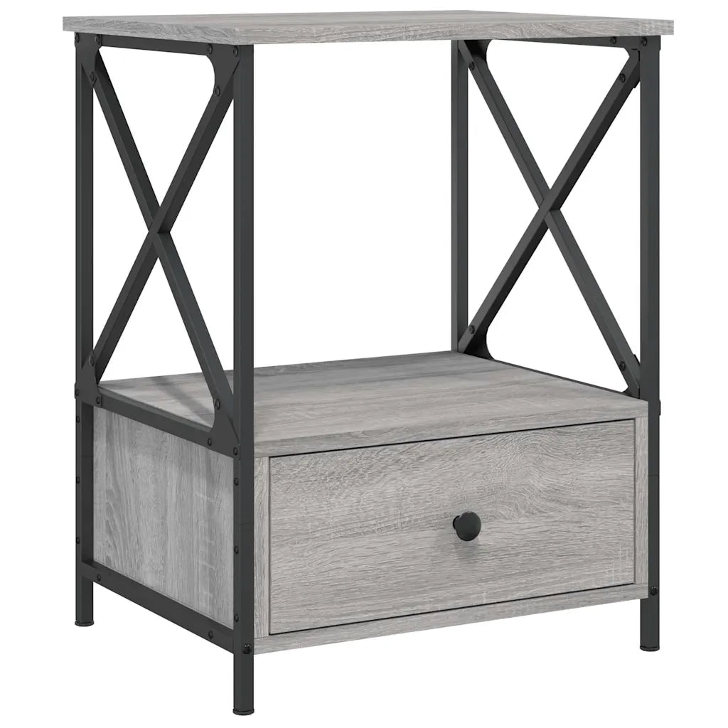 Comodini 2 pz-Set di 2 Tavolino da notte Grigio Sonoma 50x41x65 cm in Legno Multistrato