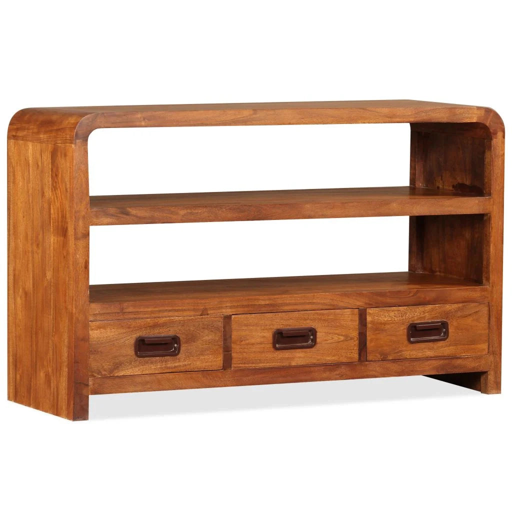 Mobile TV/credenza pratico e di design in legno massello con finitura sheesham 90 cm 2502165