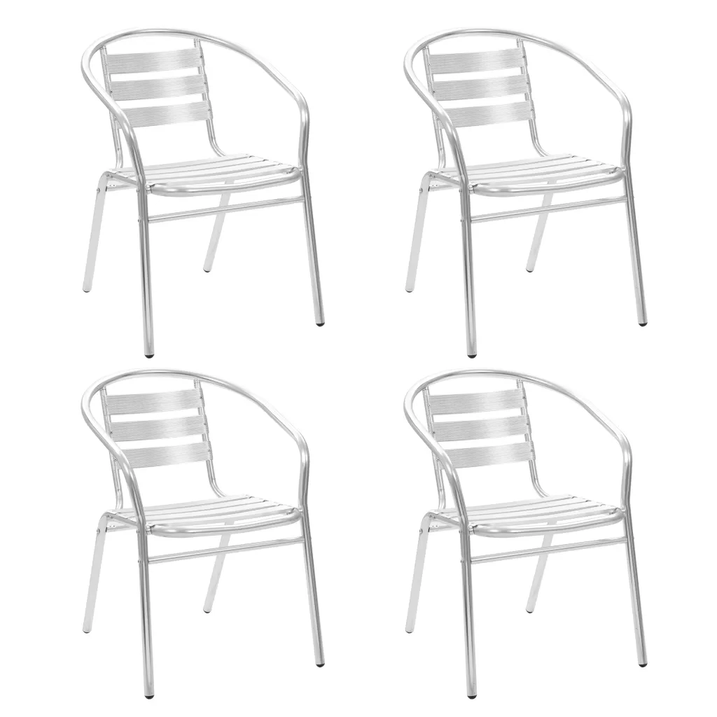 Set da Pranzo da Giardino 5 pz in Alluminio Argento 48720
