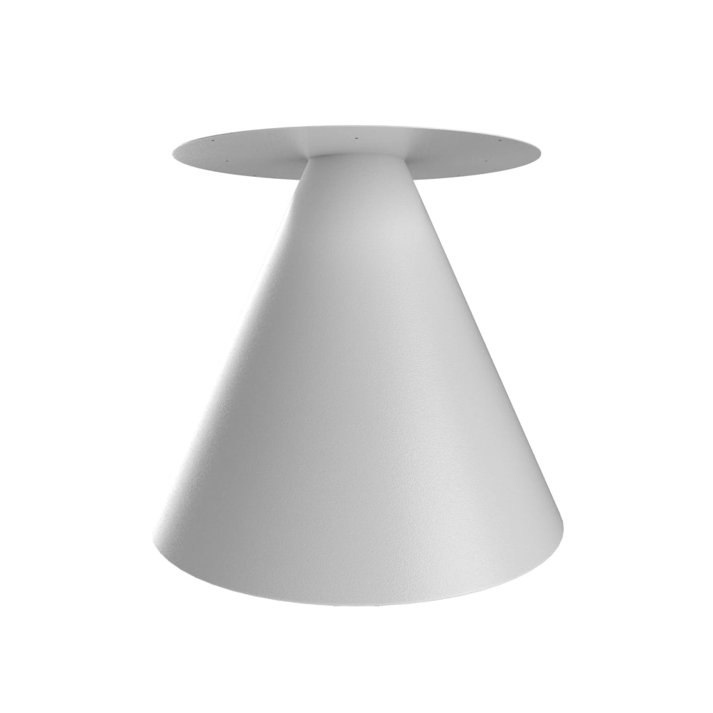 Artù - Base a cono per tavolo da pranzo rotondo, in metallo-Bianco