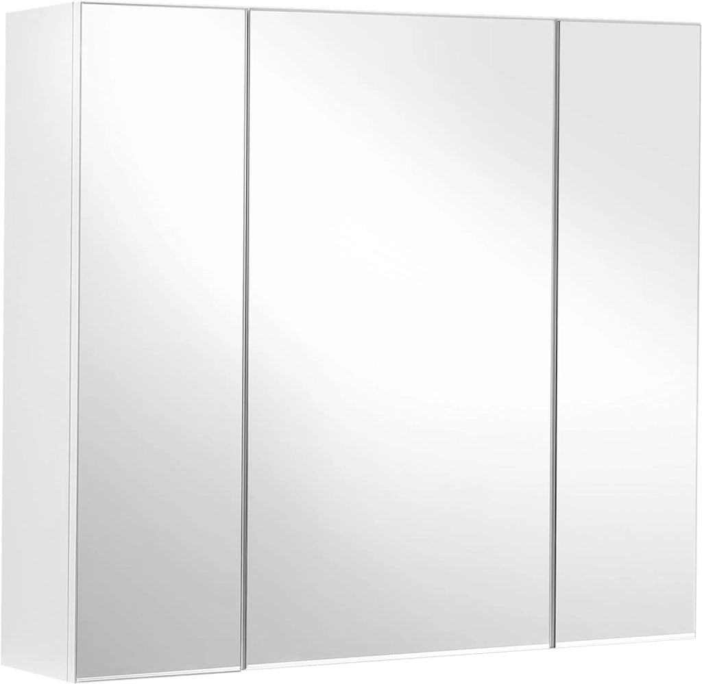 Mobile bagno sospeso Valora con tre ante a specchio | MDF bianco