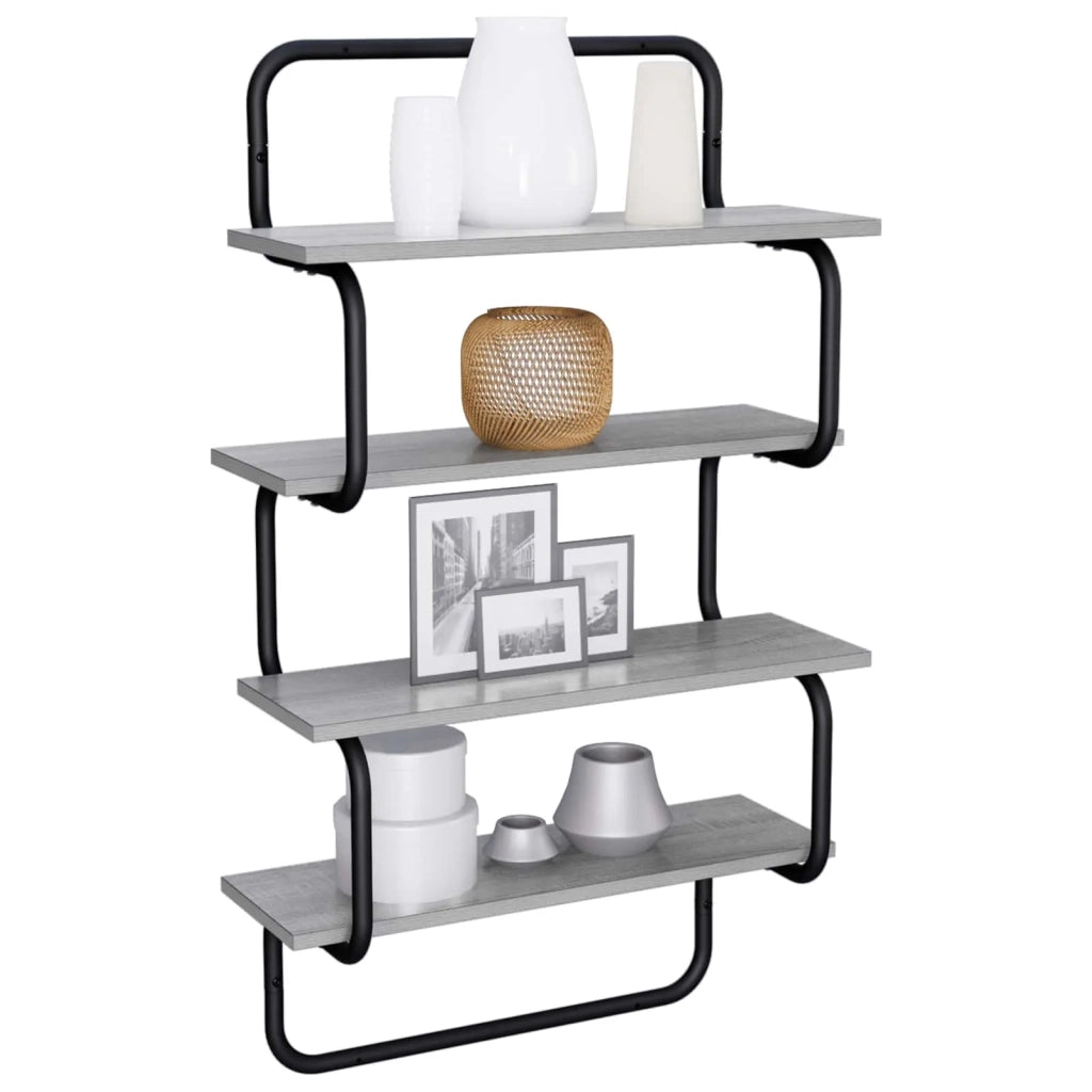 Mensola a 4 ripiani Sonoma grigio 40 x 24,5 x 104 cm 8006094