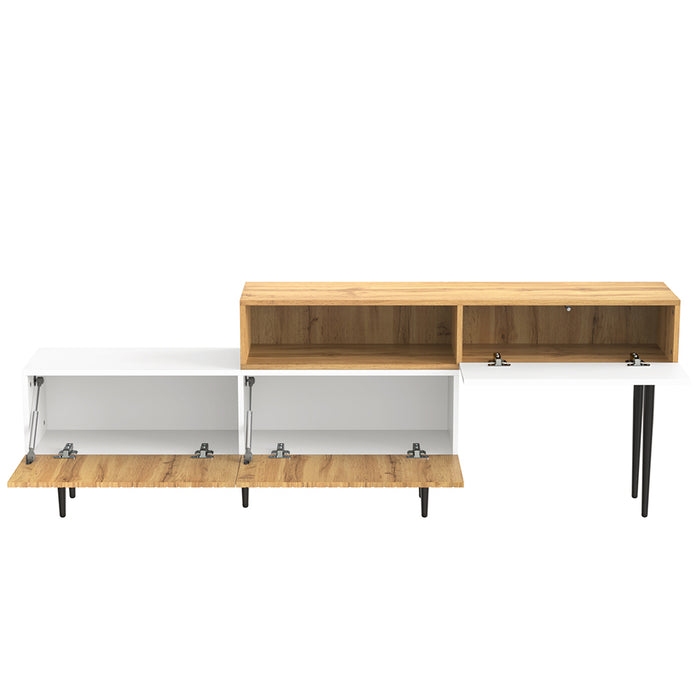 Mobile TV modulare - Xylo - Lunghezza regolabile bianco/legno