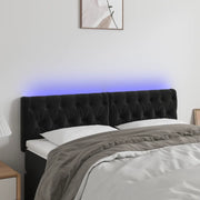 Testiera a LED-Testata con LED Nera 144x7x78/88 cm in Velluto