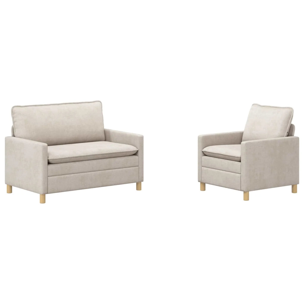 Set di divani 2 pcs Crema Poliestere