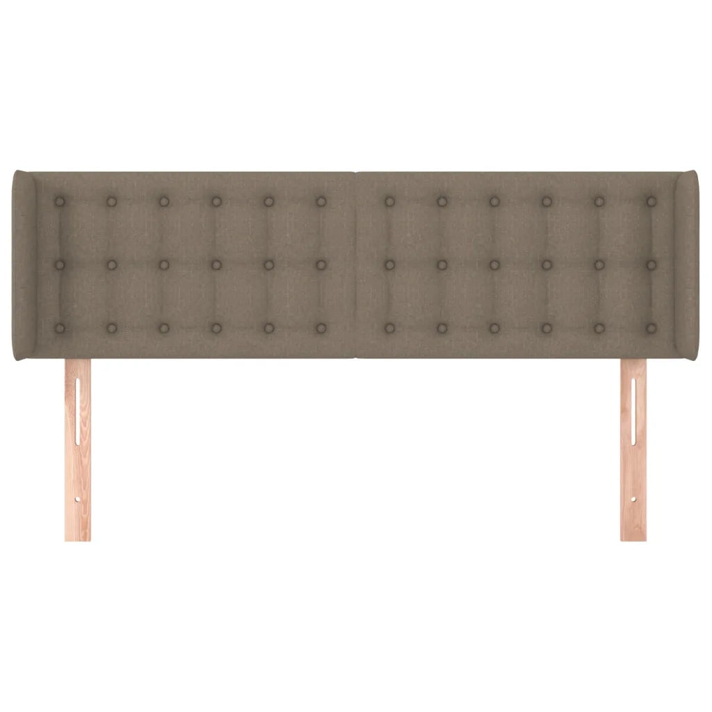 Testiera | Testata ad Orecchio Tortora 147x16x78/88 cm in Tessuto