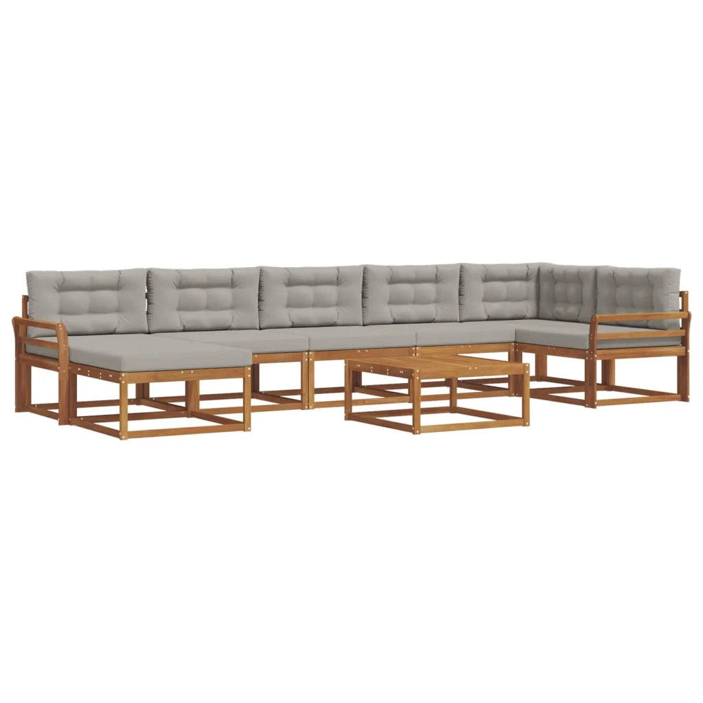 Set di divani da esterno 8 pcs Grigio Naturale e Chiaro 3367929
