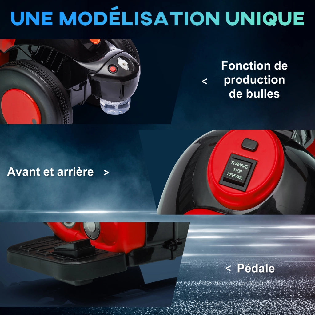 Motociclo Elettrico Bambini 2-5 Anni ¨C Zephmum ¨C 3 Ruote, Rosso, 6V