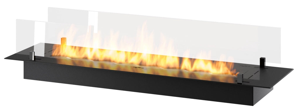 Bruciatore a Bioetanolo da Incasso 120x32x15 cm Insert Slim 1200 Nero con Vetro