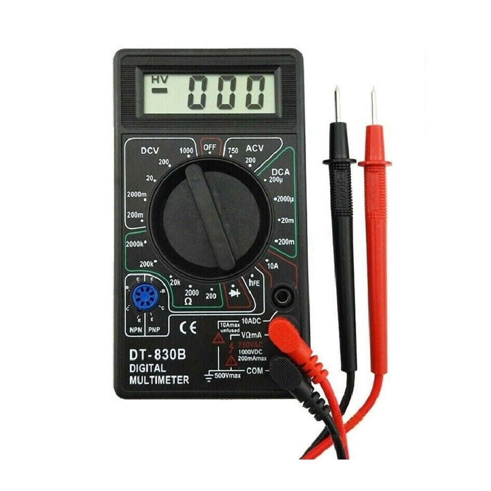 Trade Shop - Tester Multimetro Digitale Con Puntali Volt Ampere Professionale Dt-830 B -