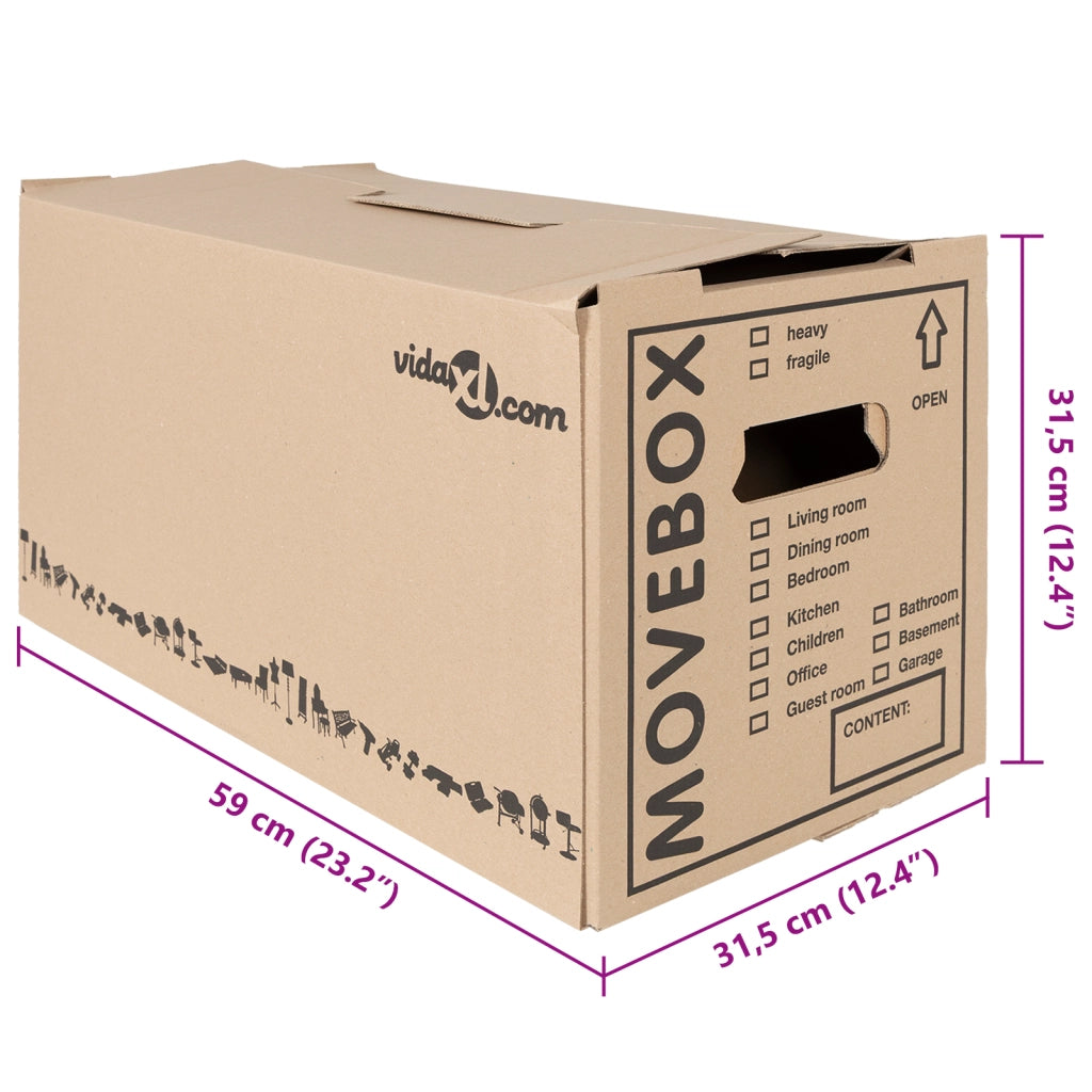 Scatole per Trasloco 20 pz 59 x 31.5 x 31.5 cm Cartone