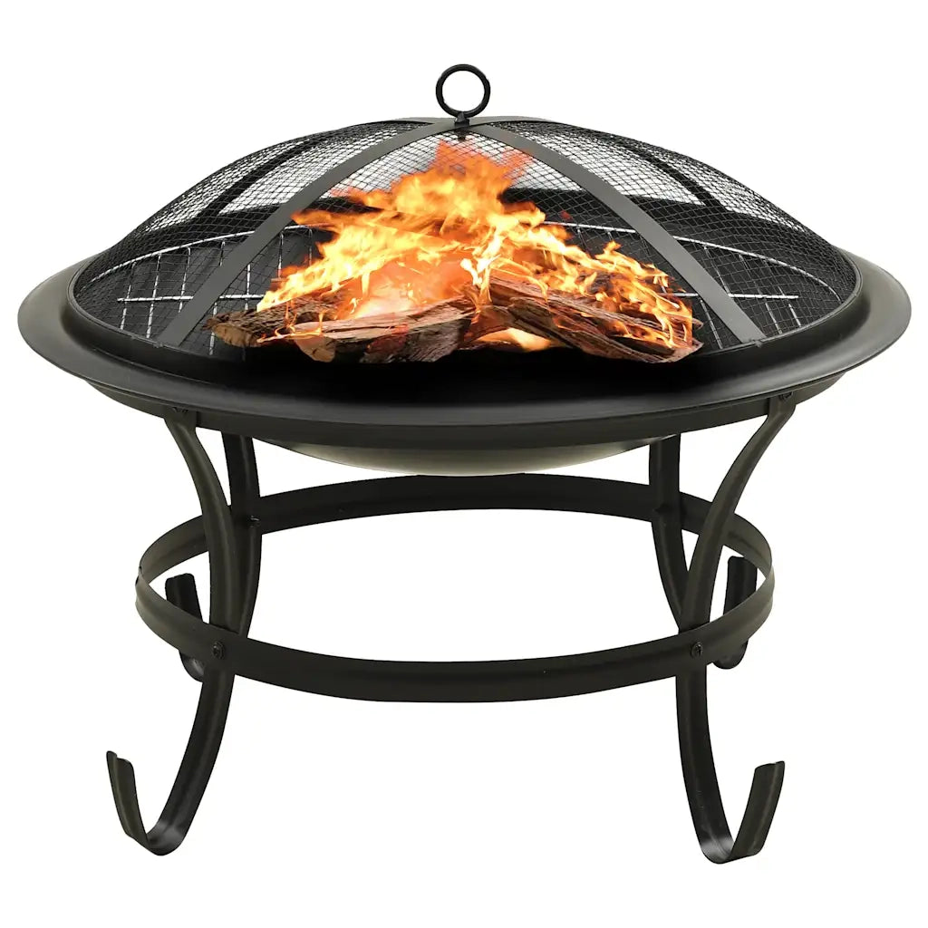Braciere e Barbecue 2 in 1 con Attizzatoio 56x56x49 cm Acciaio 313350