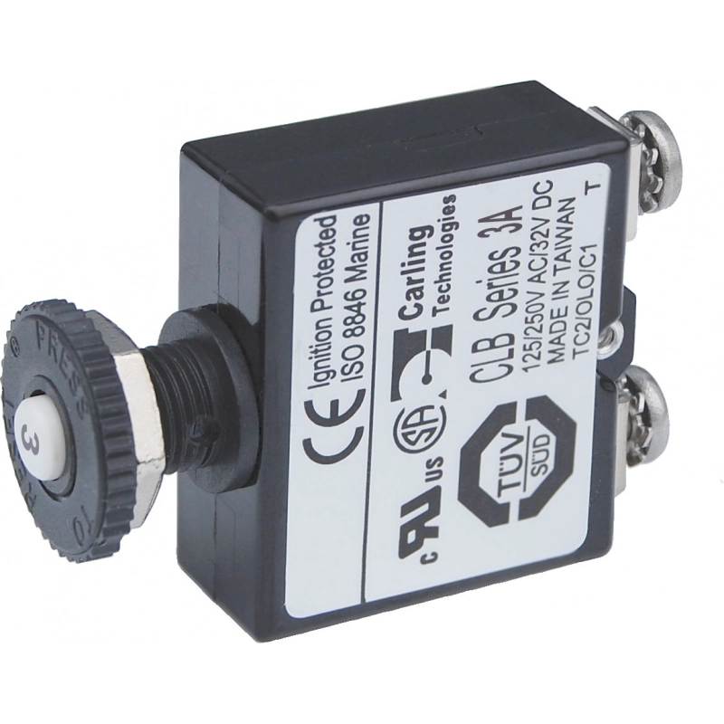 MAGNETOTERMICO A PULSANTE 3A 15AMP