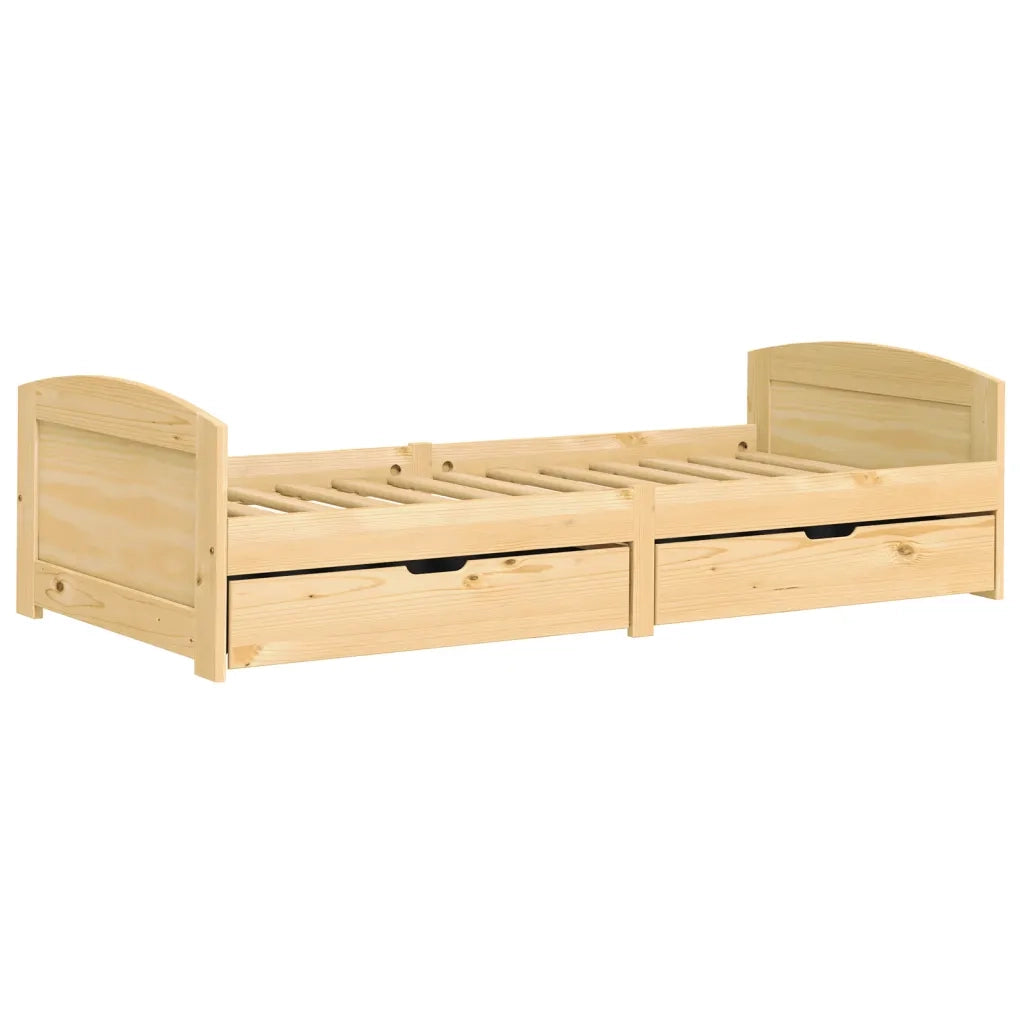 Dormeuse 2 Cassetti 90x200 cm Legno Massello Pino IRUN 3185207