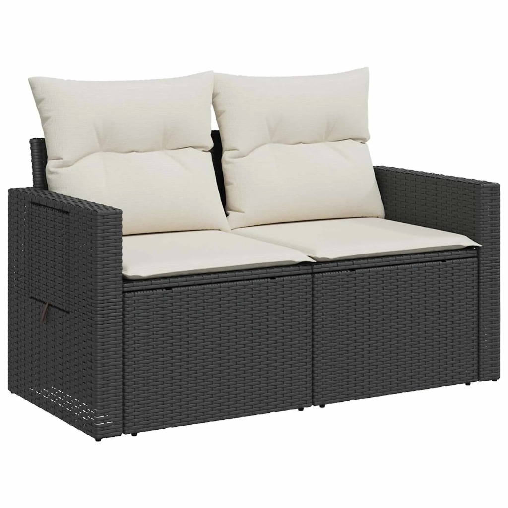 Set di divani 6 pz Nero e Bianco Crema 3447449