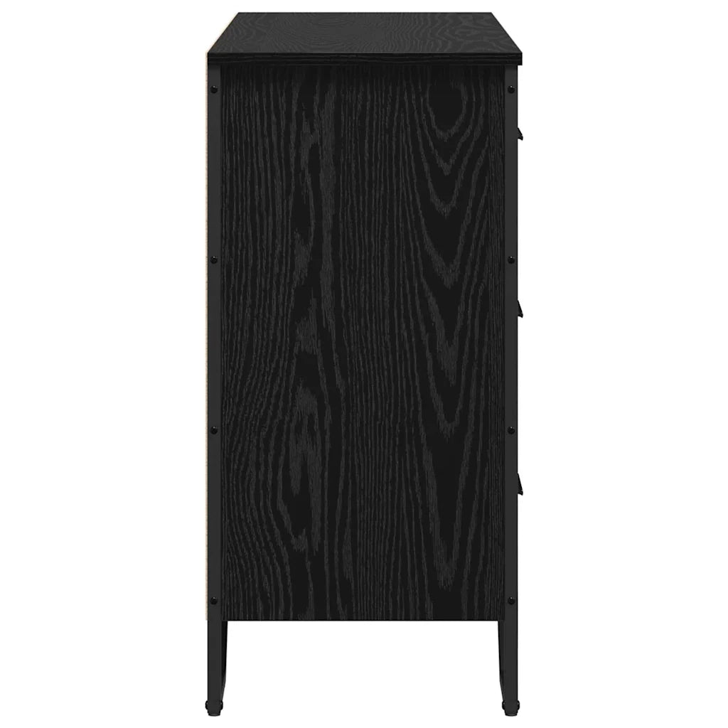 Cassettiera con cassetto 2 pcs Rovere Nero 91 x 35,5 x 74,5 cm 3365605