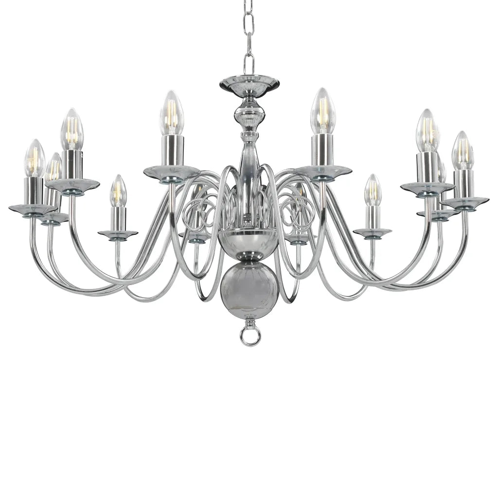 Lampadario Argento 12 Lampadine Attacco E14 CFW9099937