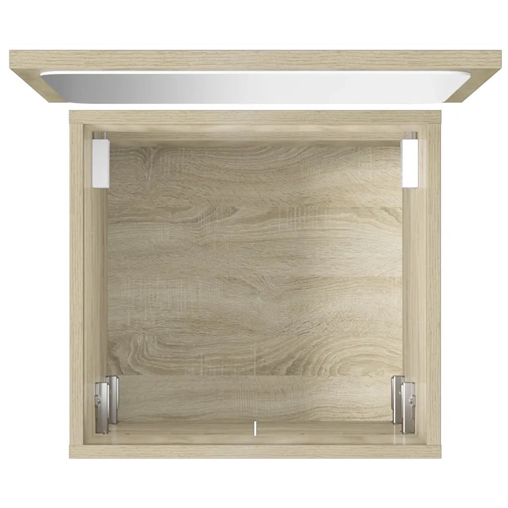 Set Mobili da Bagno | Armadio da bagno 2 pz Rovere Sonoma in Legno Multistrato