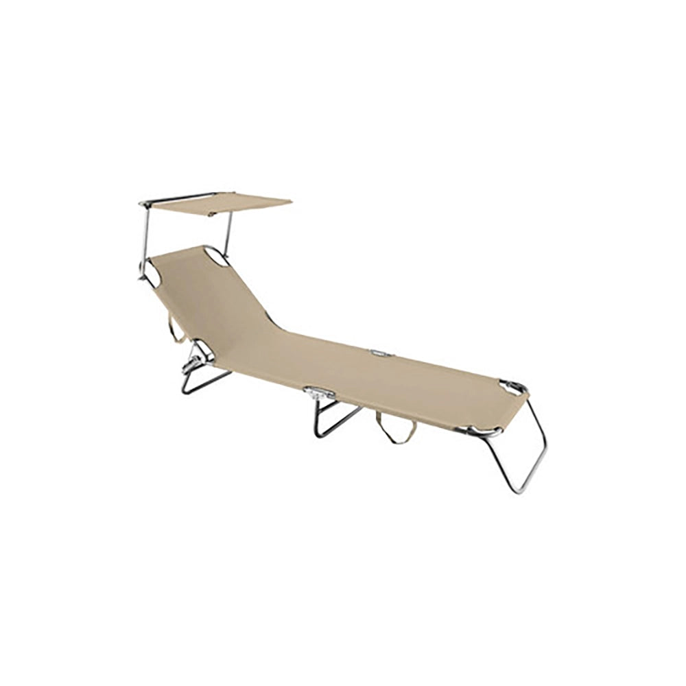 lettino con parasole mod. rimini-tortora t cod:ferx.2405
