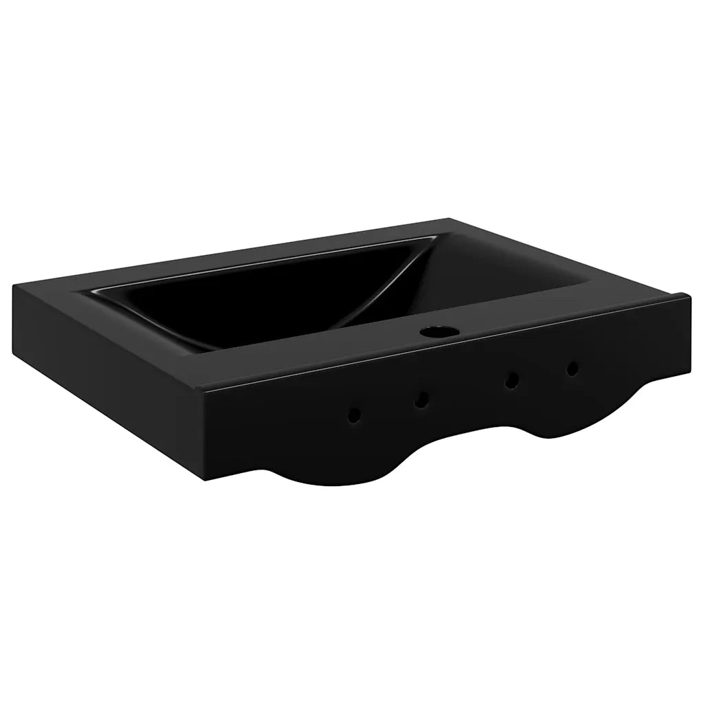 Lavello Bianco-Lavandino-Lavabo in Ceramica di Lusso con Foro Rubinetto 60x46 cm 511398
