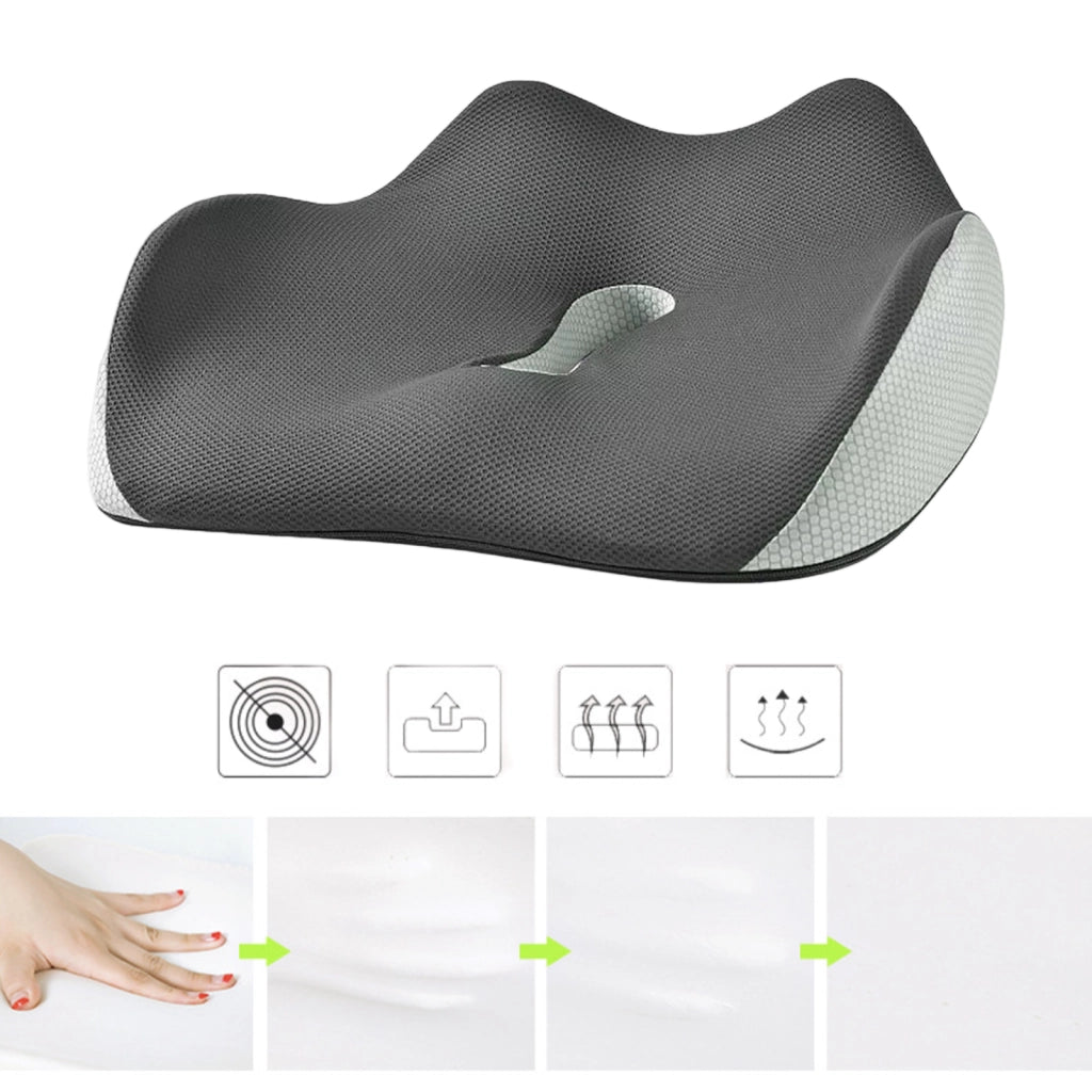 Cuscino ergonomico per seduta in memory foam con base antiscivolo
