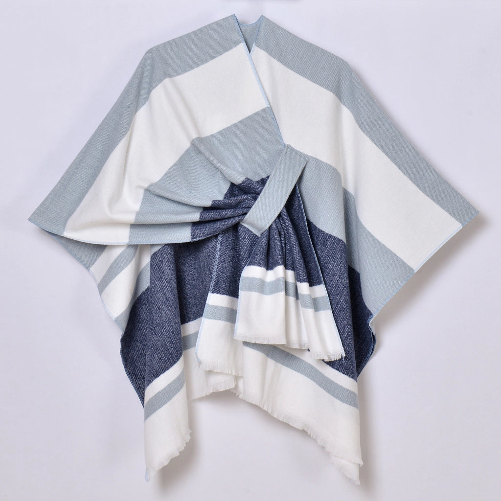 Sciarpa da donna, elegante mantello con cintura diagonale monocromatica