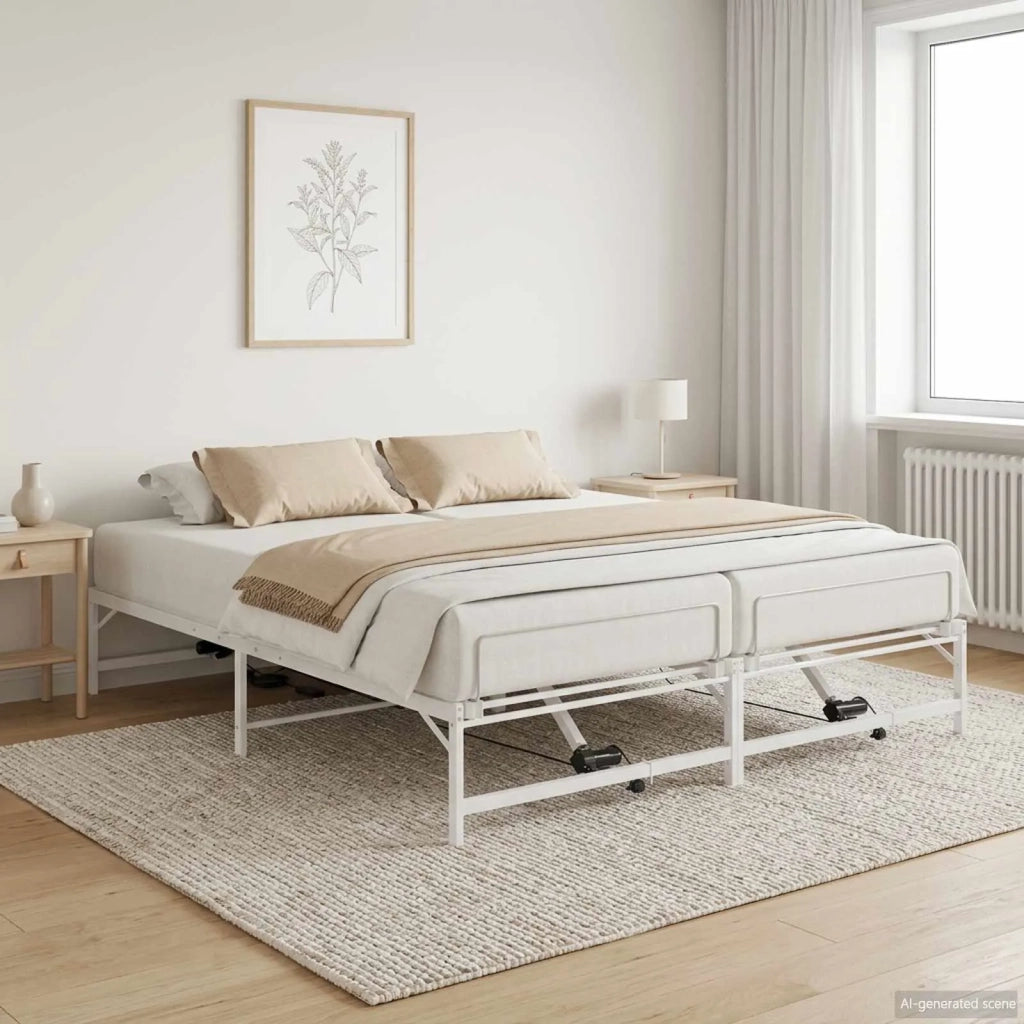 Telaio Letto Elettrico Regolabile Bianco 160 x 200 cm Acciaio 3438634