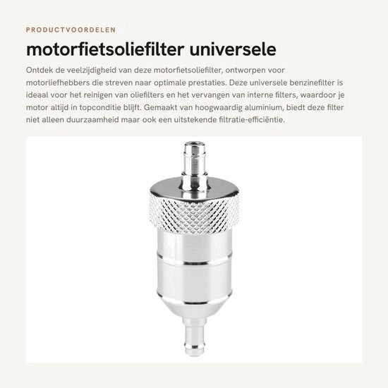 Filtro per benzina 8mm - Alluminio - Pulitore filtro motor - Alta qualità - Duraturo - Facile da installare - Filtro carburante