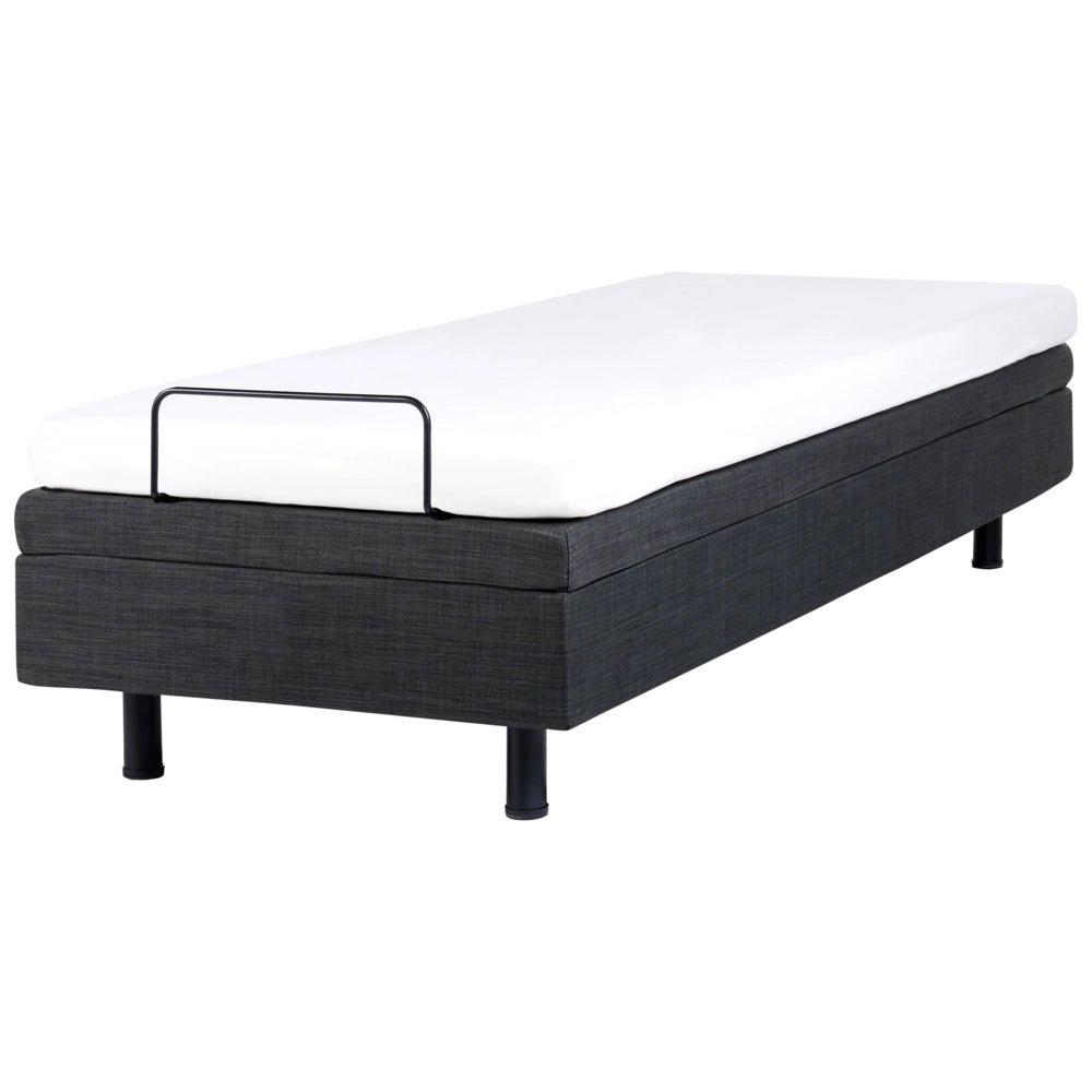 Letto elettrico singolo in poliestere grigio scuro regolabile con telecomando senza testata 80 x 200 cm stile moderno