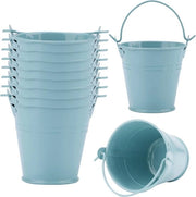 Emiciclo metallico, 10 pezzi, mini-emiciclo, metallo verniciato, contenitore per piccole piante, per uso domestico (blu)