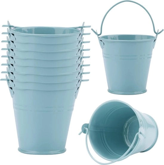 Emiciclo metallico, 10 pezzi, mini-emiciclo, metallo verniciato, contenitore per piccole piante, per uso domestico (blu)