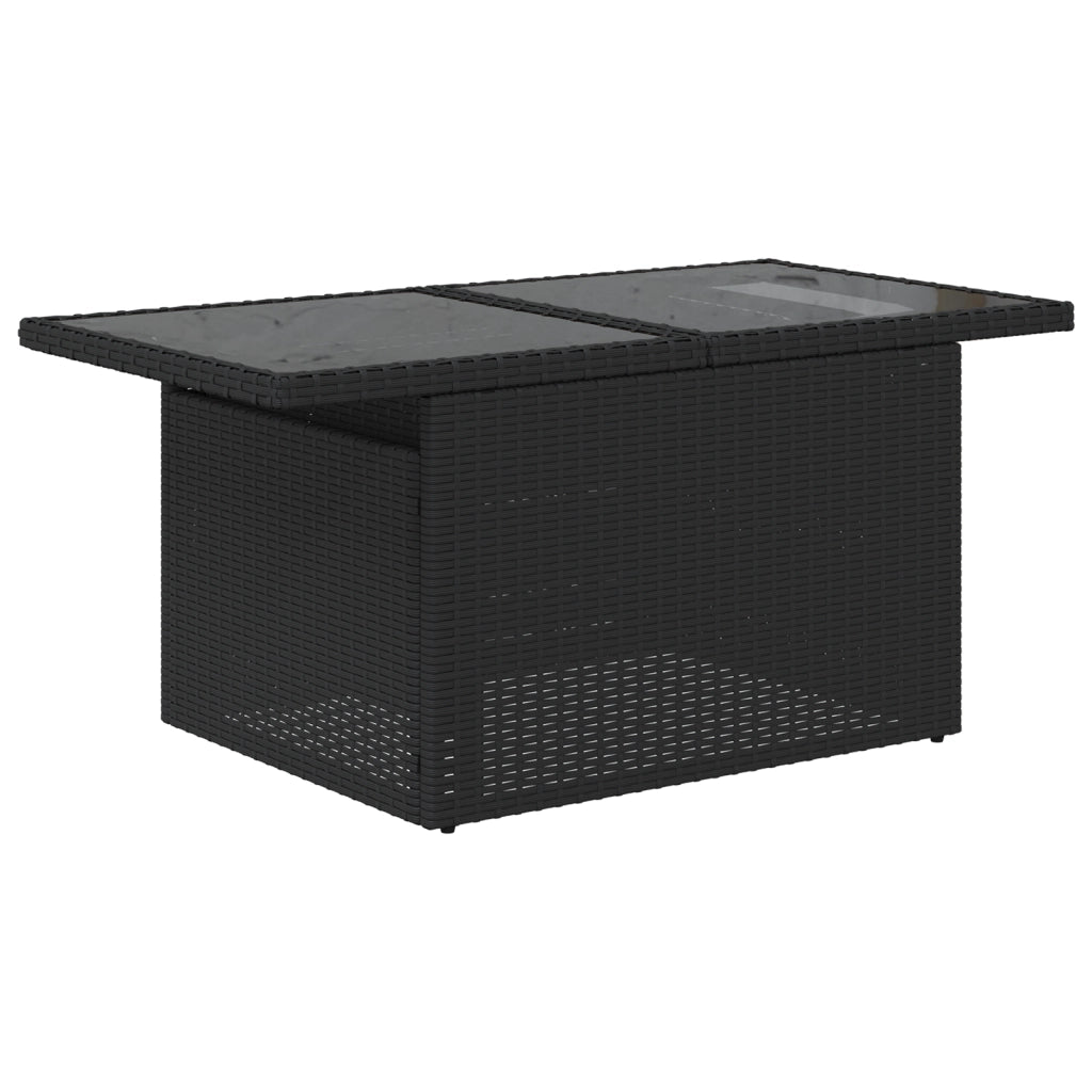 Set di divani da giardino  10 pezzi con cuscini Rattan nero