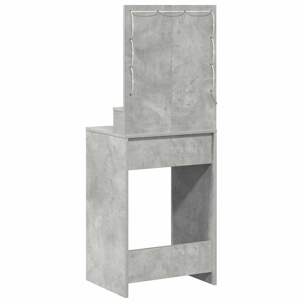 Tavolo da Trucco con specchio Grigio cemento 50 x 41 x 135 cm 865121