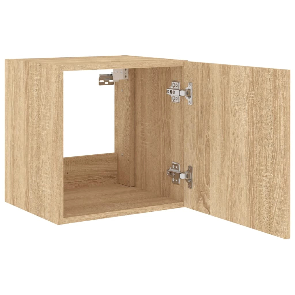 Mobile TV multimediale da parete mensola TV credenza TV sala da pranzo soggiorno camera da letto luci LED 2 pezzi rovere Sonoma 40,5 x 35 x 40 cm marrone 02_0029175