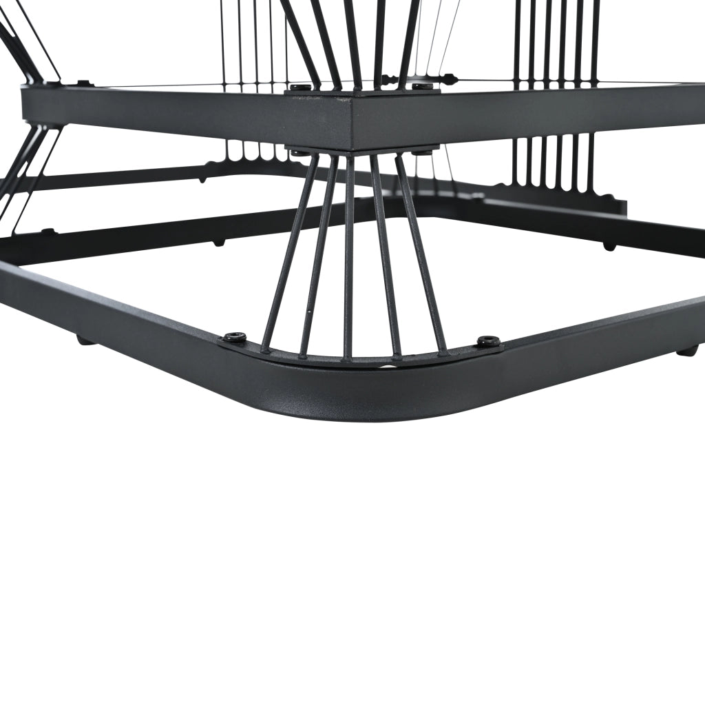 Set di tavolini da caffè 70x70x45 cm + 50x50x40 cm; piano effetto marmo; MDF e metallo; bianco e nero