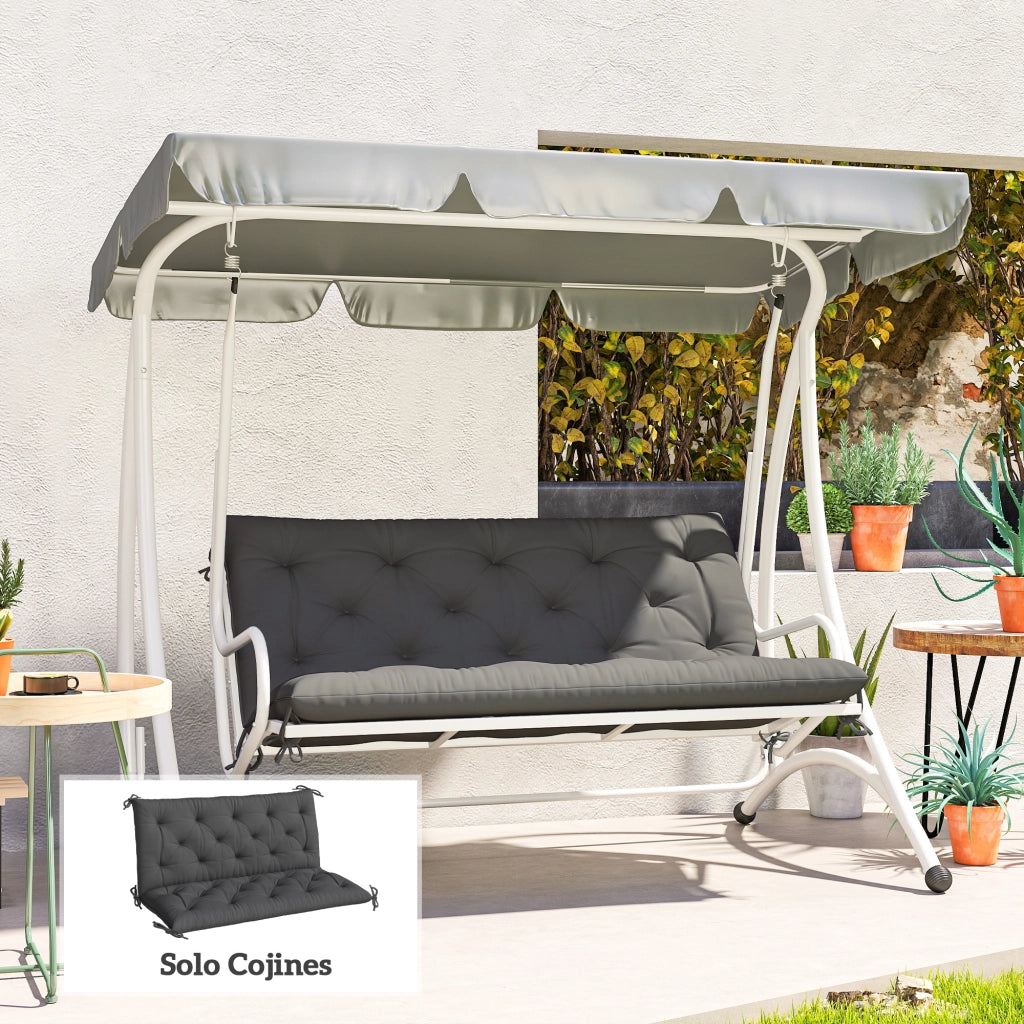 Cuscino per Panchina da Giardino o Dondolo ¨C zephmum ¨C 120x110x12 cm Nero