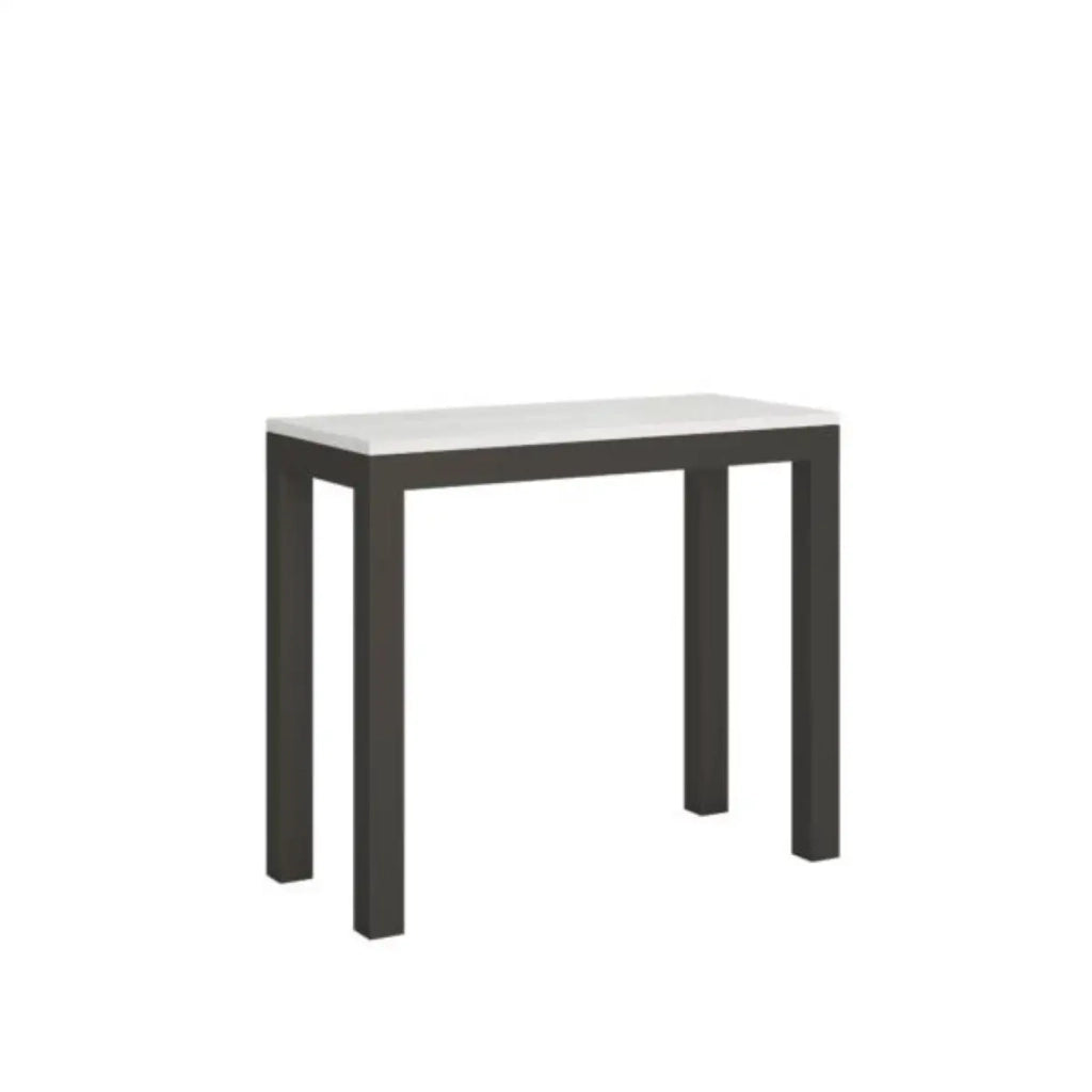 Consolle allungabile 90x40/196 cm Everyday Small Evolution bianco frassino telaio e gambe antracite
