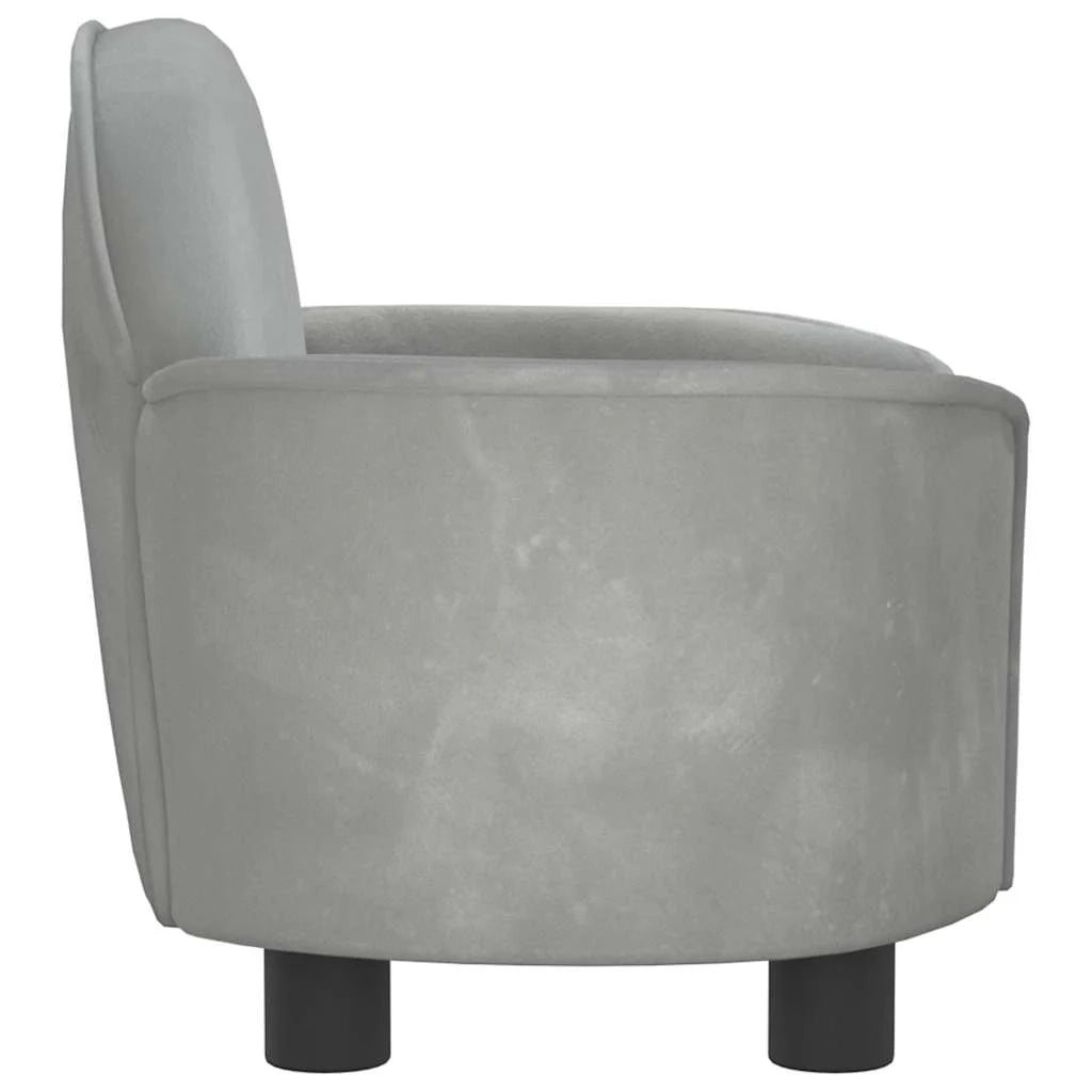 Cuccia per cani comoda cesta da divano colore chiaro 66 x 40 x 45 cm velluto grigio 02_0043098