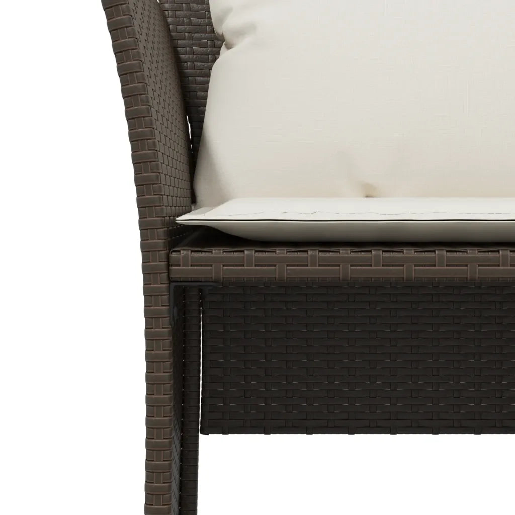 Sedia da Giardino con Poggiapiedi in Polyrattan Marrone CFW5891429