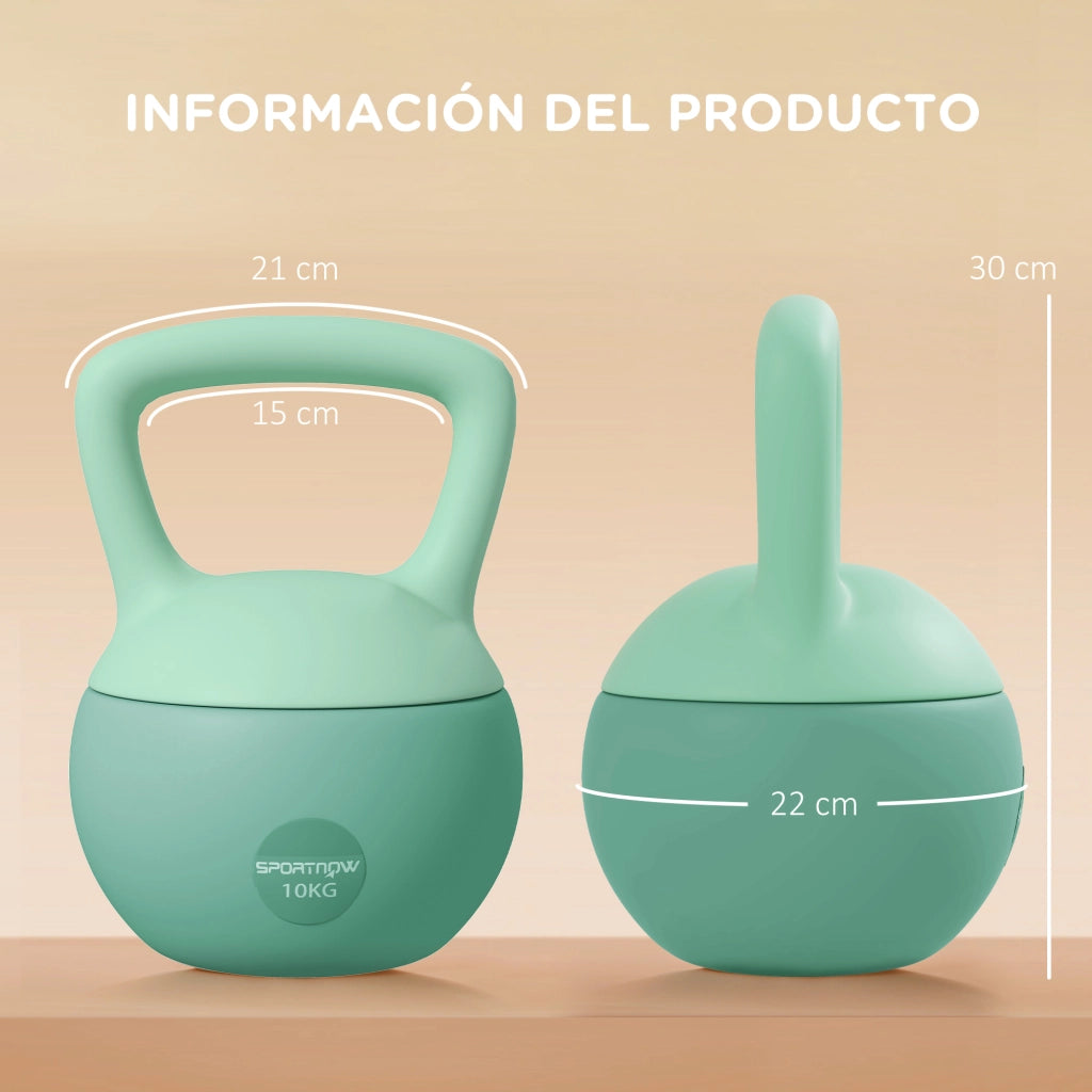 Kettlebell 10 kg ¨C zephmum ¨C Verde 21x21x30 cm