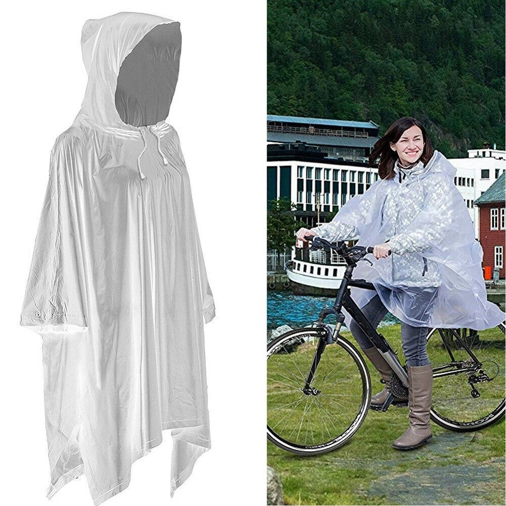 Trade Shop - Poncho Mantella Impermeabile Antipioggia Giacca Anti Pioggia Pvc Con Cappuccio -