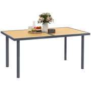 Tavolo da pranzo da giardino per 6 persone ¨C Xylo ¨C Effetto legno naturale acciaio 150x90x72 cm