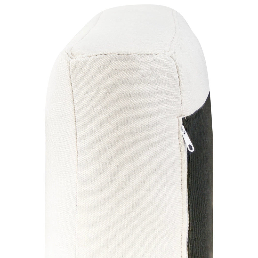 Poltrona retrò con rivestimento in poliestere gambe in legno spessa seduta in tessuto bianco sporco soggiorno moderno e minimalista
