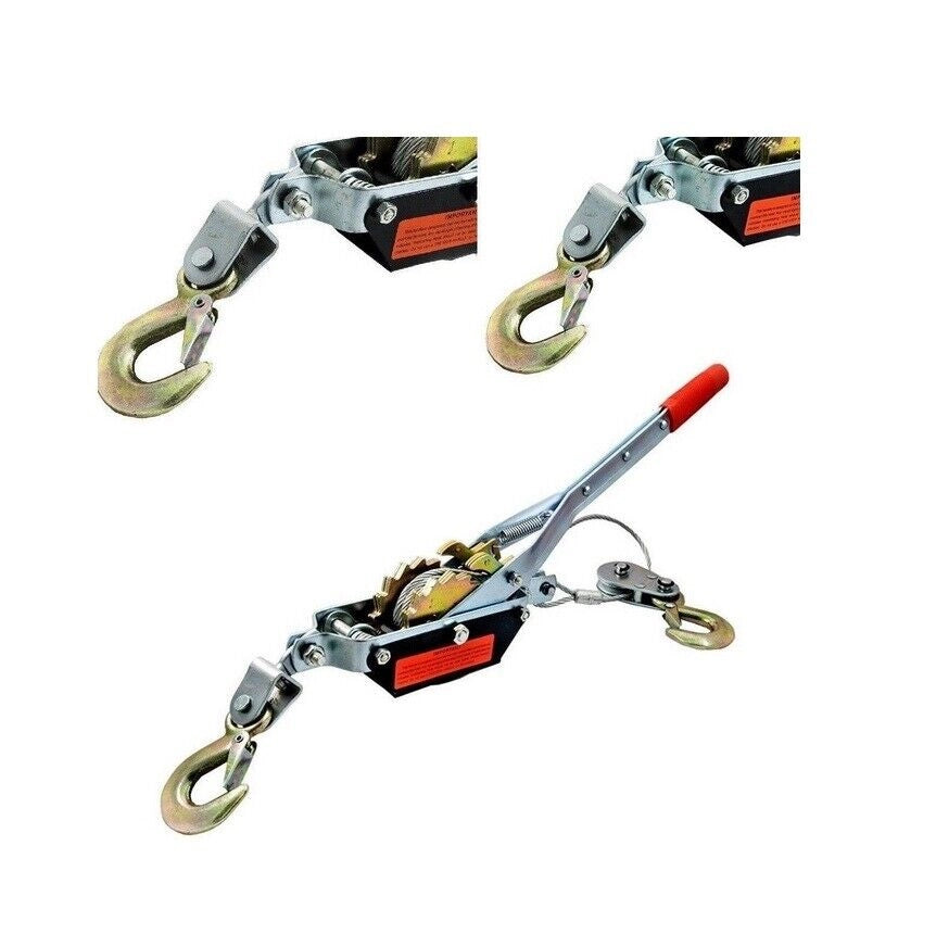 Paranco Verricello Argano Manuale Gancio Traino 2 Ton 2000KG Fune Cavo Acciaio